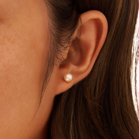 Cercei argint 925 placati cu rodiu cu perle naturale rotunde [1]