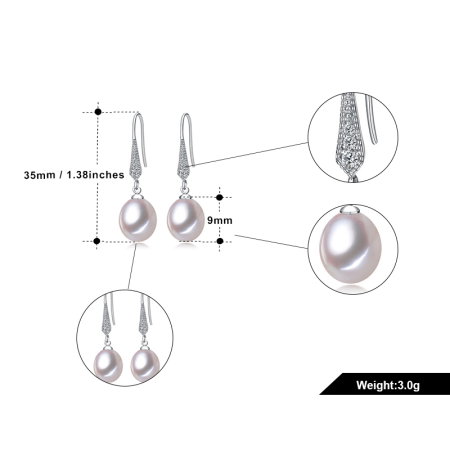 Cercei argint 925 placati cu rodiu cu perle naturale si zirconiu [8]