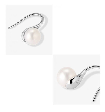 Cercei argint 925 placati cu rodiu cu perle naturale [5]