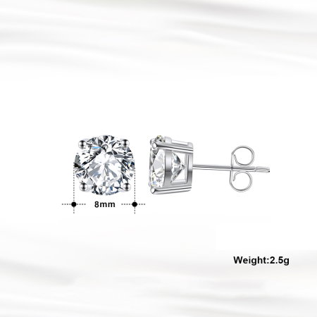 Cercei argint 925 placati cu rodiu cu zirconiu [2]