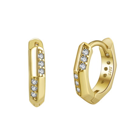 Cercei argint 925 placati cu aur 14K cu zirconiu [0]