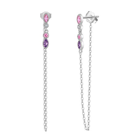 Cercei argint 925 placati cu rodiu cu zirconiu