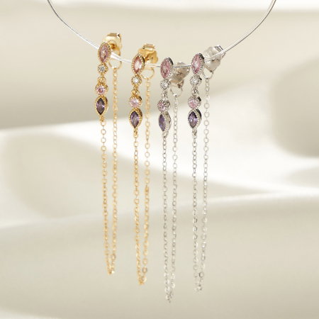 Cercei argint 925 placati cu rodiu cu zirconiu [2]