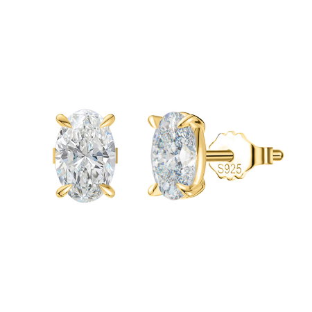 Cercei argint 925 placati cu aur 14K cu zirconiu [0]