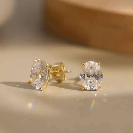 Cercei argint 925 placati cu aur 14K cu zirconiu [3]