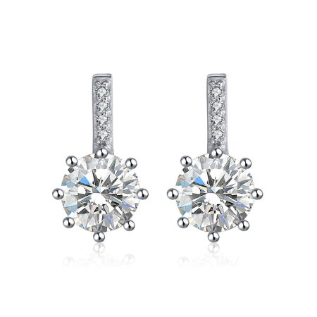 Cercei argint 925 placati cu rodiu cu zirconiu