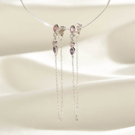 Cercei argint 925 placati cu rodiu cu zirconiu [1]