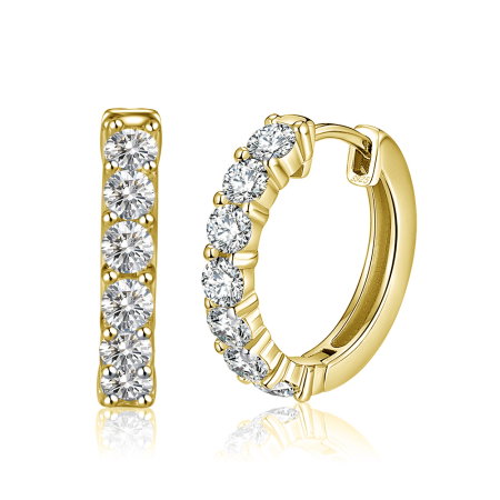 Cercei argint 925 placati cu aur 14K cu zirconiu