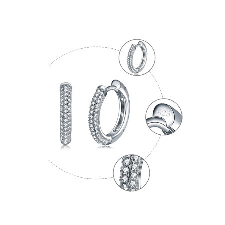 Cercei argint 925 placati cu rodiu cu zirconiu [6]