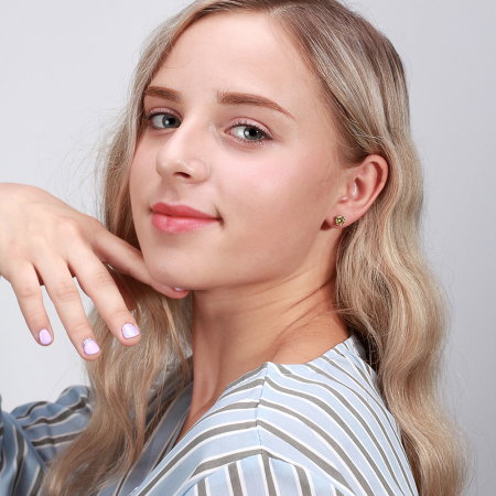 Cercei argint 925 placati cu rodiu cu zirconiu peridot [2]