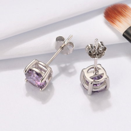 Cercei argint 925 placati cu rodiu cu zirconiu [6]