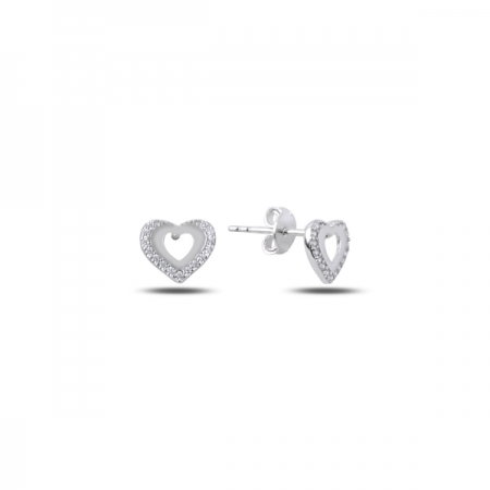 Cercei argint 925 rodiat cu inimioare si zirconii albe - Be in Love ETU0068 [0]