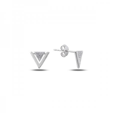 Cercei argint 925 rodiat cu zirconii albe, model minimalist - Be Authentic ETU0079 [0]