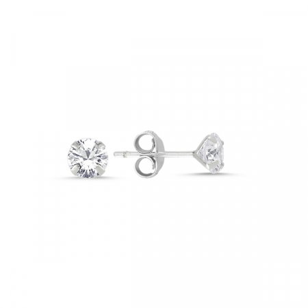 Cercei argint Solitaire cu zirconii 5 mm [0]