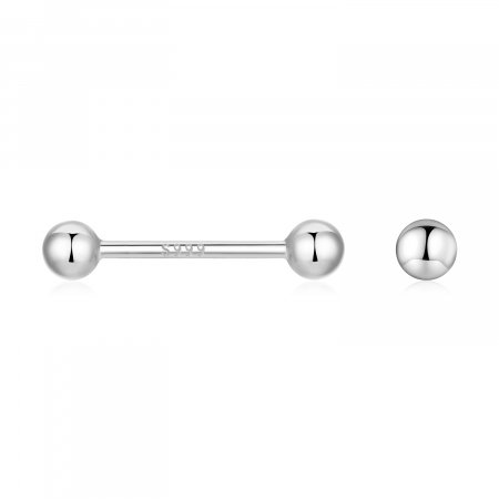 Cercei argint 999 cu bilute de 1 mm, 11 mm lungime