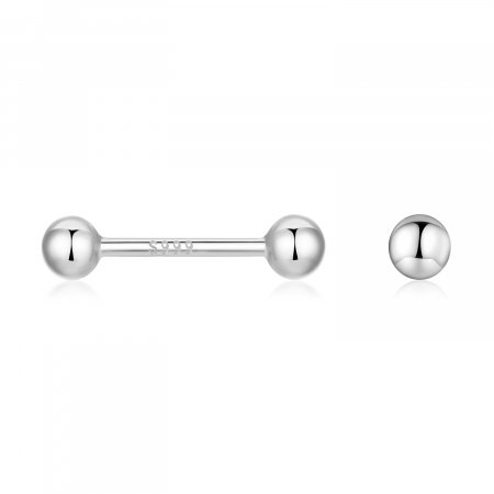 Cercei argint 999 cu bilute de 1 mm, 9 mm lungime