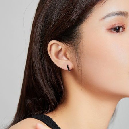 Cercei argint alb si negru [3]