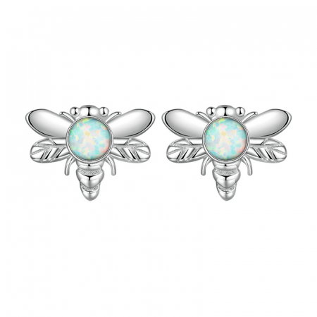 Cercei argint albinute de opal