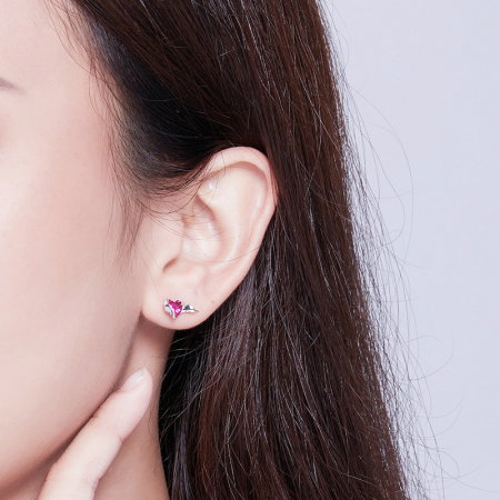 Cercei argint aripi de inger pazitor placati cu rodiu [4]