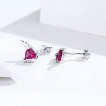 Cercei argint aripi de inger pazitor placati cu rodiu [6]