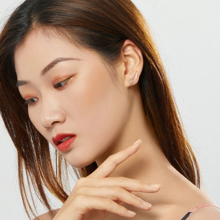 Cercei argint aripi de inger placati cu aur roz [1]