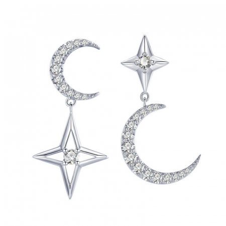 Cercei argint asimetrici cer instelat [0]