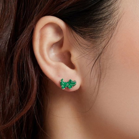 Cercei argint asimetrici cu crocodili [2]