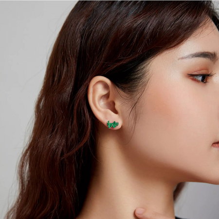 Cercei argint asimetrici cu crocodili [4]