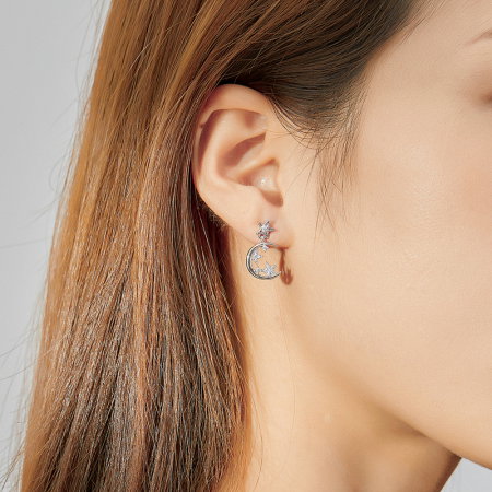 Cercei argint asimetrici cu Luna si Stele [7]