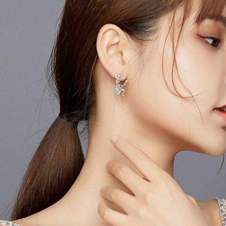 Cercei argint asimetrici cu schelete mariachi [5]