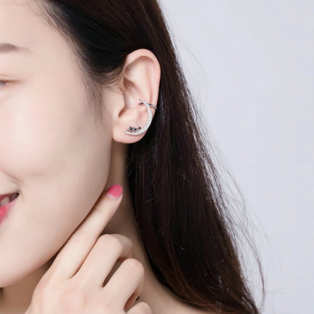 Cercei argint asimetrici cu semiluna si zirconii [6]