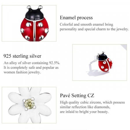 Cercei argint asimetrici floare si gargarita [5]