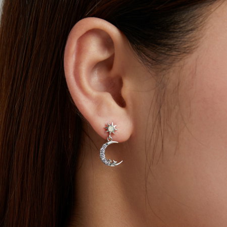Cercei argint asimetrici luna si luceafarul [1]