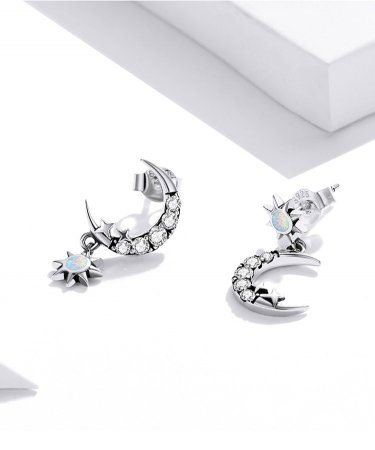 Cercei argint asimetrici luna si luceafarul [13]