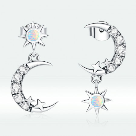 Cercei argint asimetrici luna si luceafarul [15]