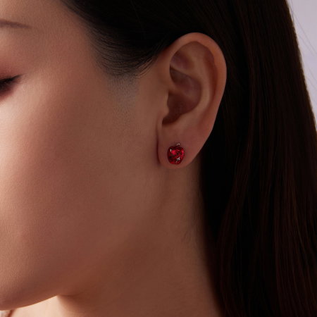 Cercei argint asimetrici mar norocos cu surub si Spinel sintetic [14]