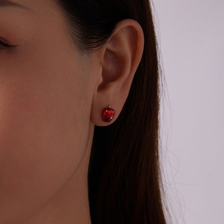 Cercei argint asimetrici mar norocos cu surub si Spinel sintetic [13]