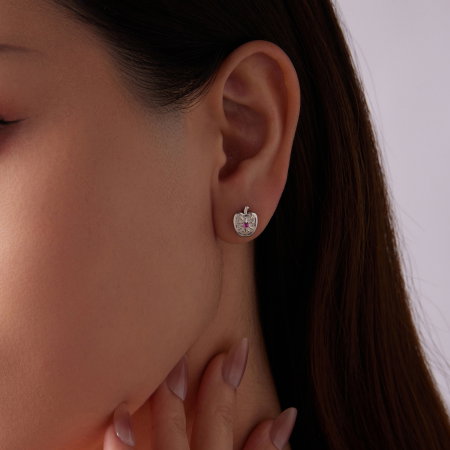 Cercei argint asimetrici mar norocos cu surub si Spinel sintetic [8]