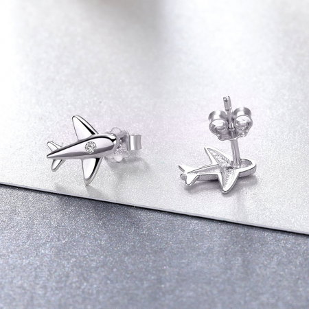 Cercei argint avion cu cristale [3]