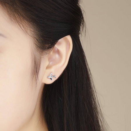 Cercei argint avion cu cristale [1]