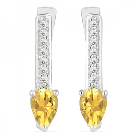 Cercei argint Beatrix, 925, cu citrina si zirconiu alb - EVA0031 [0]
