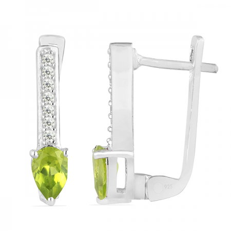 Cercei argint Beatrix, 925, cu peridot si zirconiu alb - EVA0032 [1]