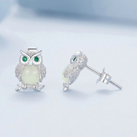 Cercei argint bufnita luminoasa [4]