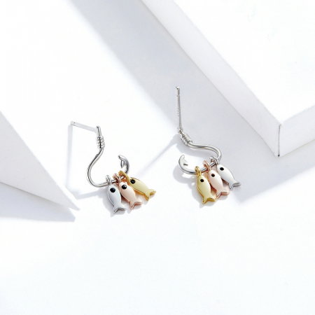 Cercei argint carlig cu trei pestisori [5]