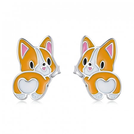 Cercei argint catelusi Corgi