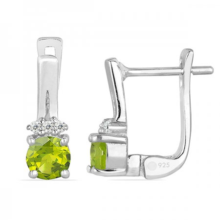 Cercei argint Clara, 925, cu peridot si zirconiu alb - EVA0042 [1]