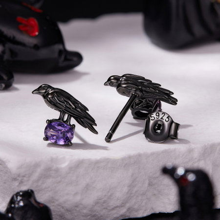 Cercei argint corb cu surub si Zirconia [2]