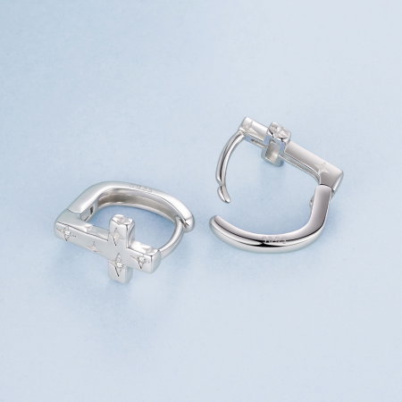 Cercei argint cruce cu stelute si Zirconia [3]