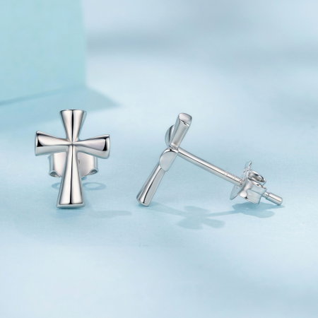 Cercei argint cruce cu surub [6]
