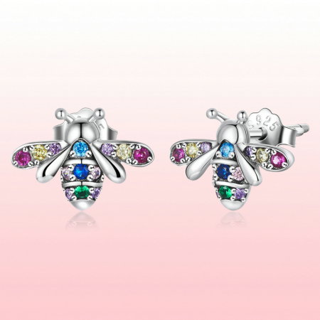 Cercei argint cu albinute colorate [9]